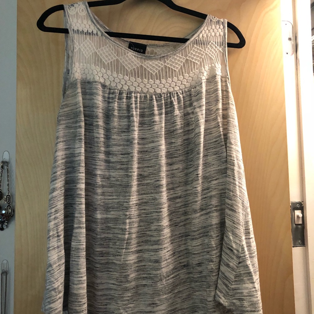 Grey and White Tank with adorable detail